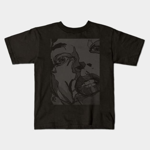 No Sympathy: Rock Star Portrait FADED version Kids T-Shirt by Evan Derian